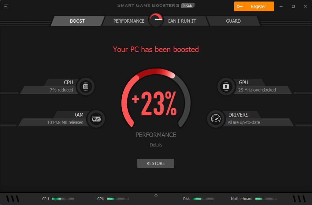 Smart Game Booster : Overclocking du CPU et du GPU pour de Meilleures Performances Smart Game Booster